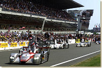 Emanuele Pirro celebrates his third consecutive win at Le Mans, Photo Audi Press