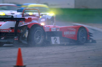 The Reynard crashed into the Panoz and send it into a spin
