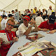 Johnny Herbert, Rinaldo Capello and Christian Pescatori during the autograph session